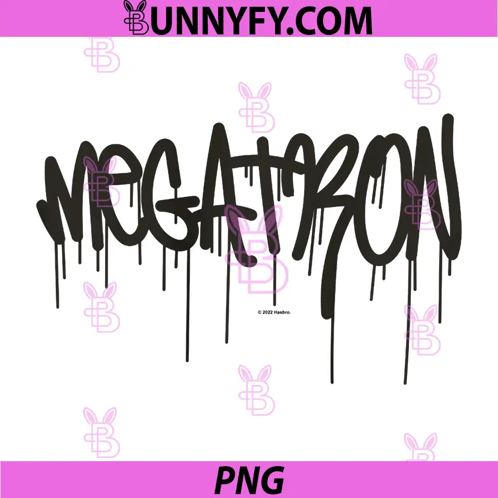 Transformers Megatron PNG, Dripping Graffiti Text Logo Performance PNG