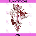 Y2k Mall Trad Goth Grunge PNG, Aesthetic Gothic Cross with Moth PNG