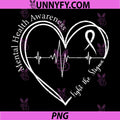 Mental Health Awareness Fight The Stigma PNG, Green Ribbon Heart PNG