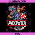 Meowica Cat Dinosaur PNG, TRex 4th of July Patriotic PNG