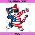Meowica Dabbing Cat 4th of July PNG, American Flag Patriotic PNG