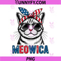 Meowica Funny Cat 4th of July PNG, USA Patriotic PNG