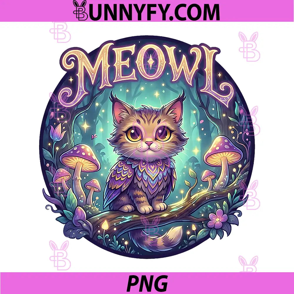 Meowl Cat Owl PNG, Meme Brainrot PNG, Cursed Silly Gen Alpha Cute PNG