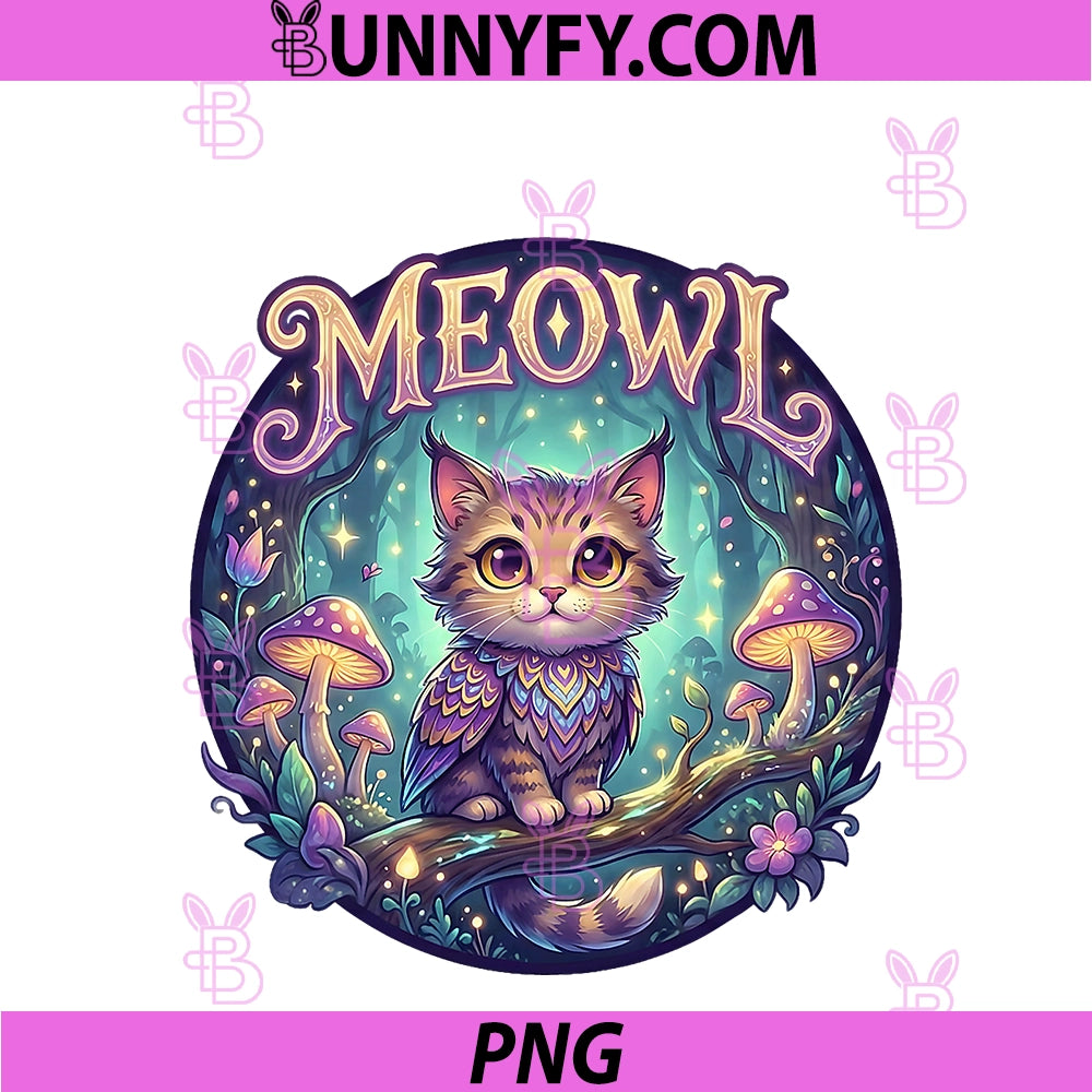 Meowl Cat Owl Meme PNG, Brainrot Kids Cursed Silly Gen Alpha Cute PNG