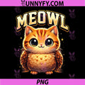 Meowl Cute Cat Owl PNG, Funny Brainrot Meme PNG