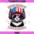 Meowmerica Merica Cat 4th of July PNG, American Flag Patriotic PNG