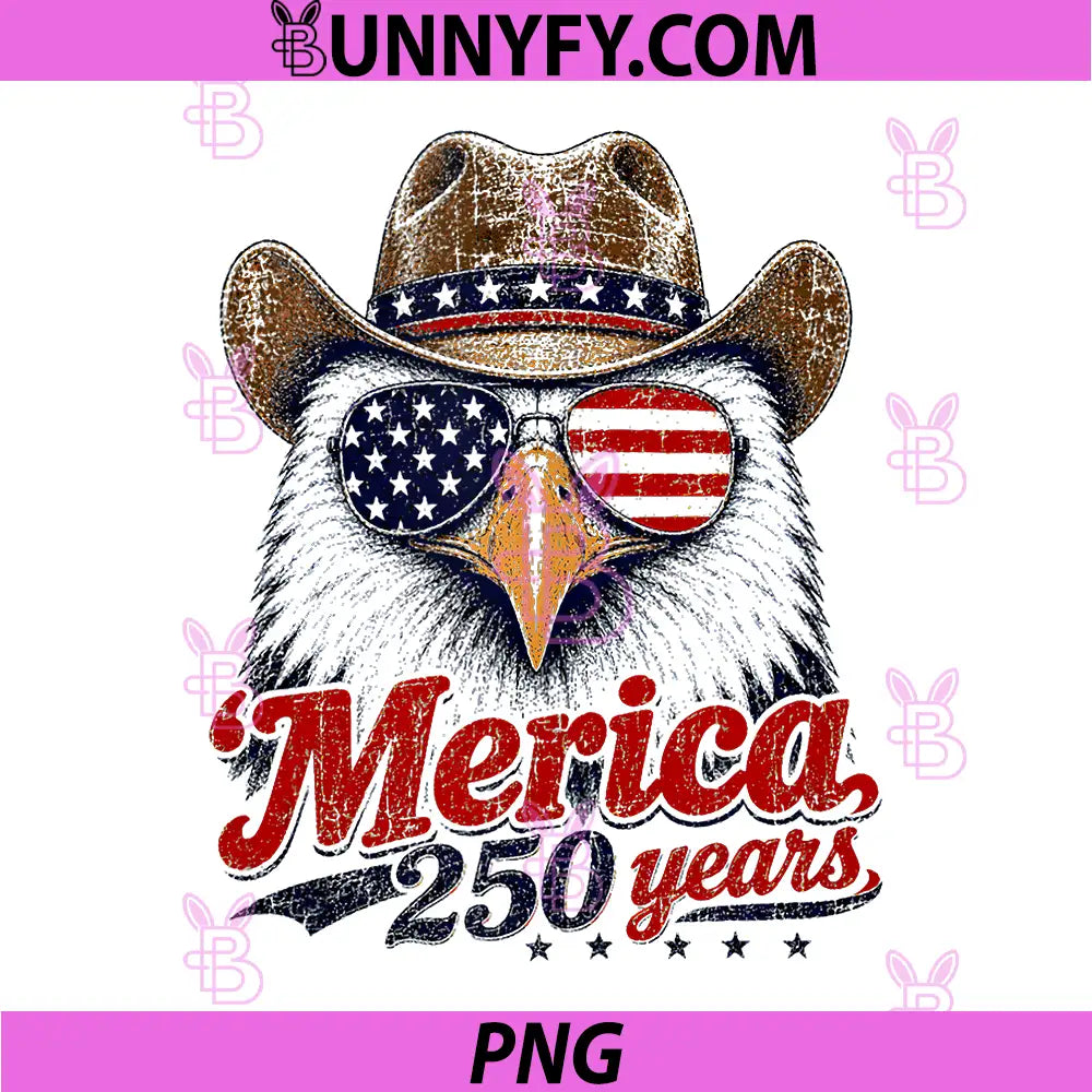 Merica 250 Years Patriotic US PNG, 1776-2026 American Anniversary PNG