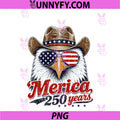 Merica 250 Years Patriotic US PNG, 1776-2026 American Anniversary PNG
