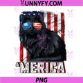 Merica 4th of July PNG, USA Flag Funny Cat PNG