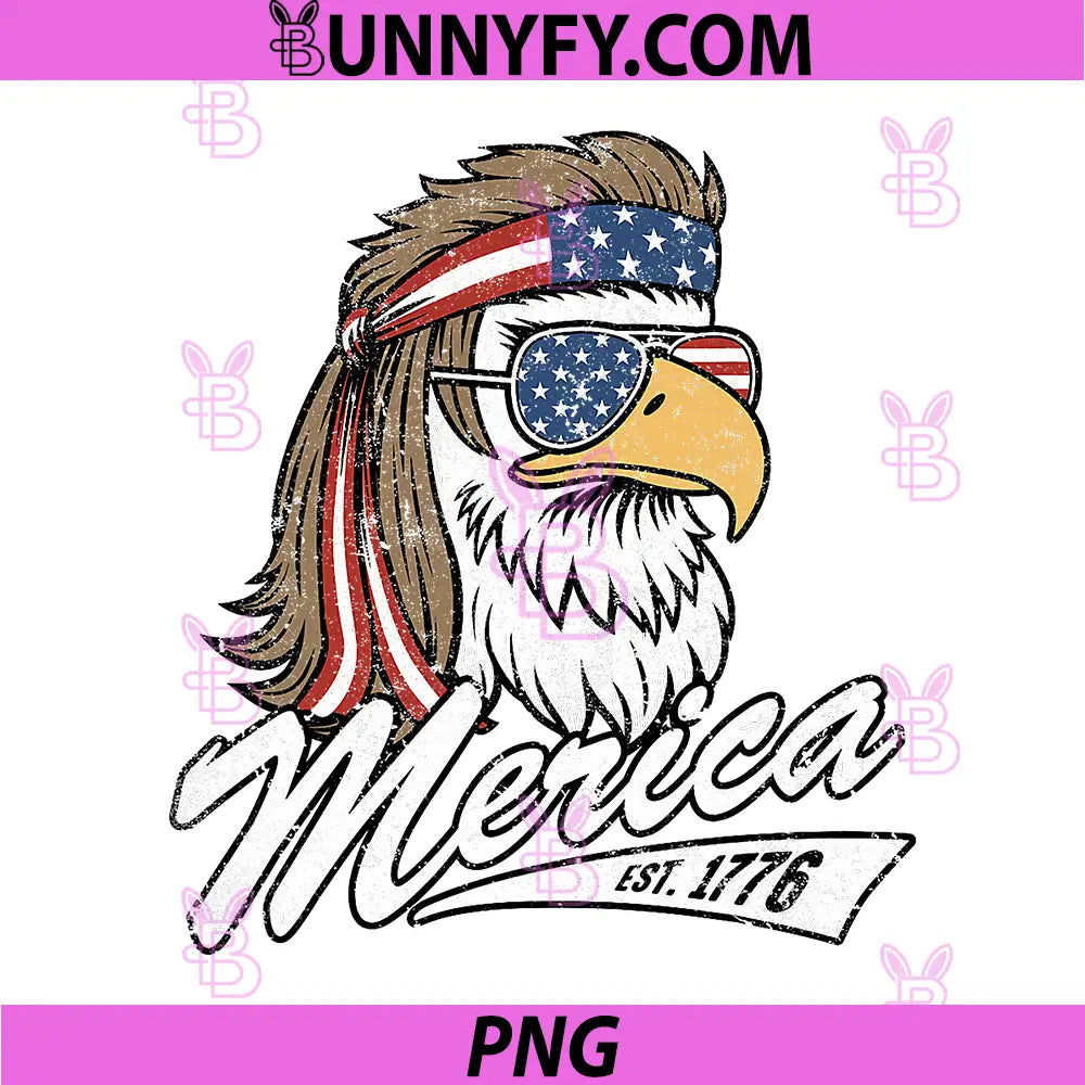 Merica Eagle USA PNG, American Flag Vintage Funny PNG