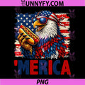 Merica Funny Eagle Hotdog PNG, USA Flag 4th of July Patriotic PNG