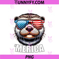 Merica Sea Otter PNG, Funny American Patriotic USA July 4 Animals Performance PNG