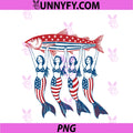 Mermaid Sardine Tinned Fish USA PNG, Patriotic 250th 4th Of July PNG