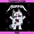 Metal Muffin Cartoon Character PNG, Funny Bluey Style Rock Design PNG
