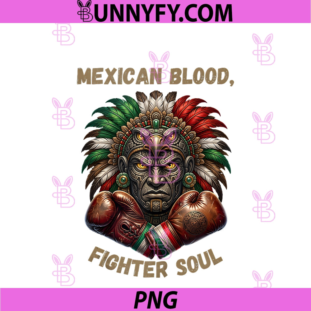 Mexican Blood Fighter Soul PNG, Aztec Boxing Pride PNG