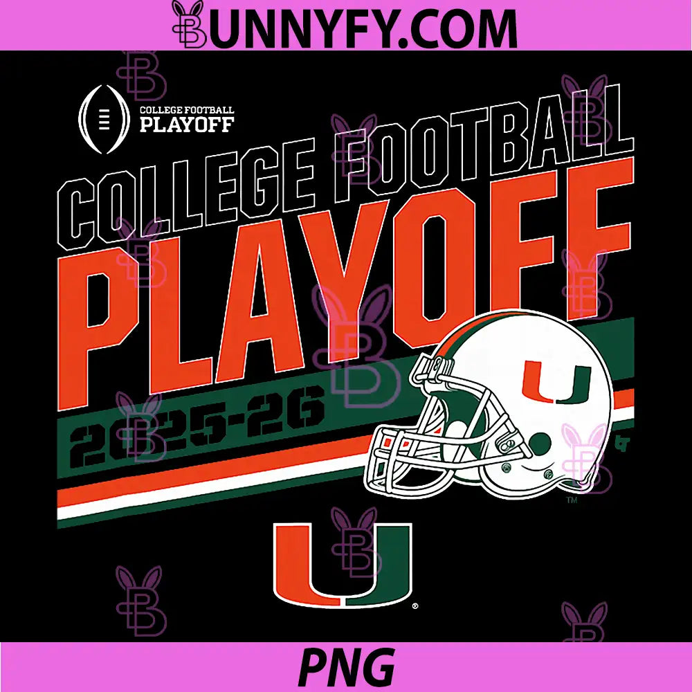 Miami Hurricanes College PNG, Football Playoff Stripe 2025 PNG