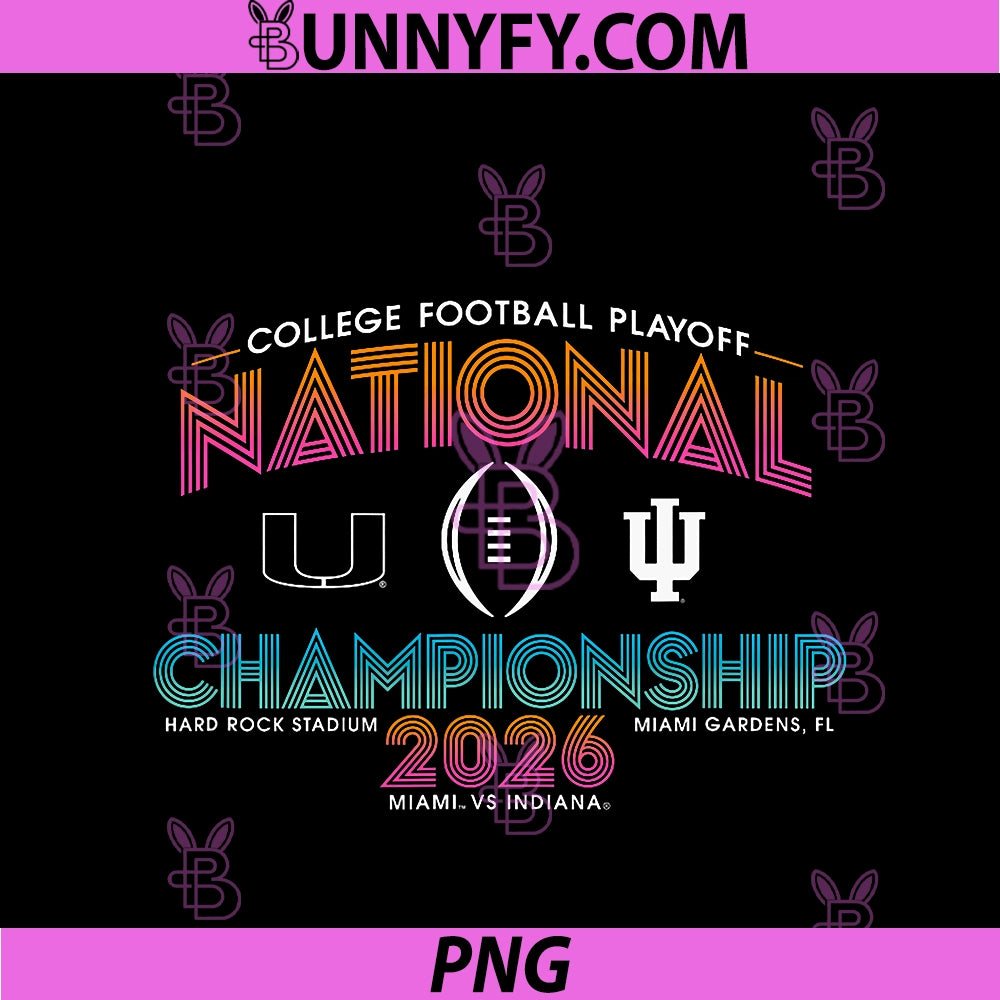 Miami vs Indiana CFP National PNG, Championship 2026 Black PNG