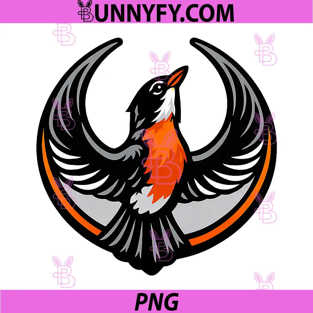 Michigan Bird PNG, American Robin Rising Emblem PNG