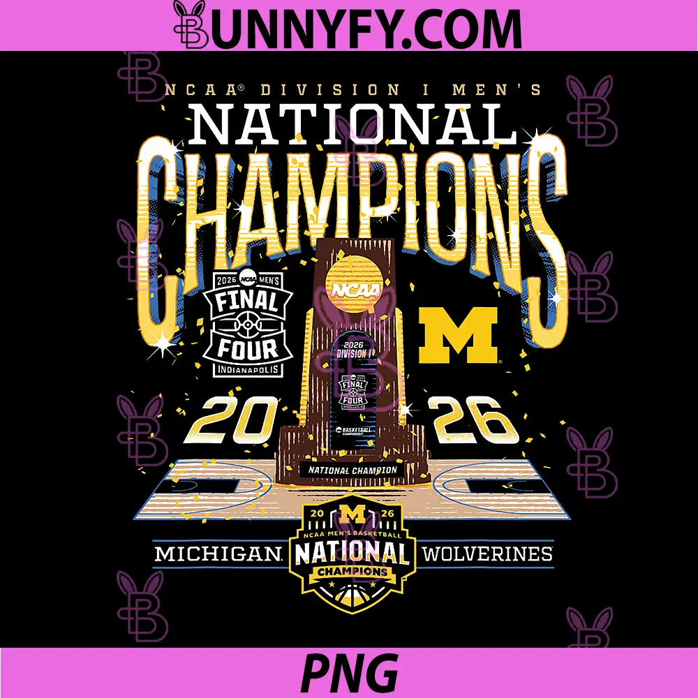 Michigan Mens Basketball PNG, National Champions March Madness PNG