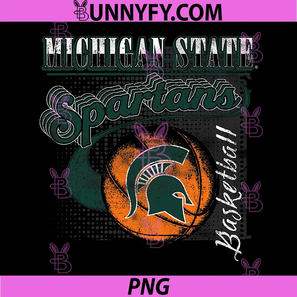 Michigan State Spartans PNG, Basketball Retro Black PNG