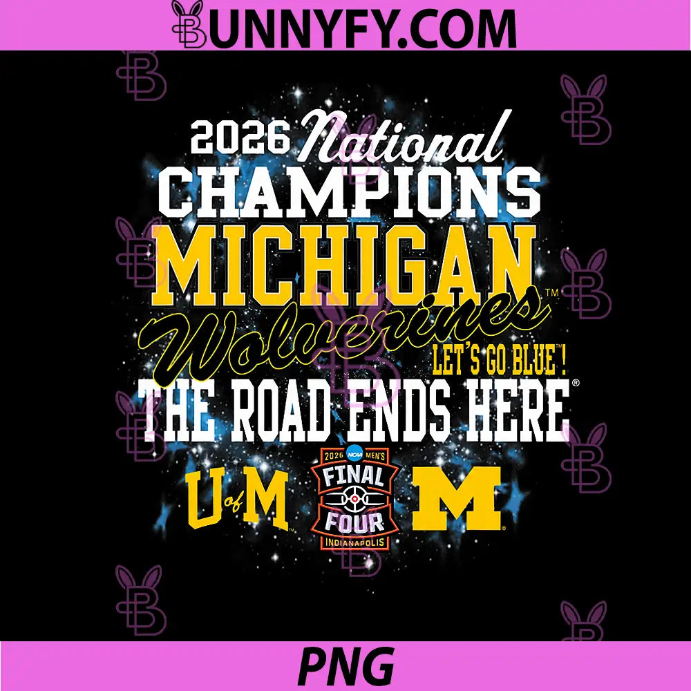 Michigan Wolverines 2026 PNG, National Champs Mens Basketball PNG