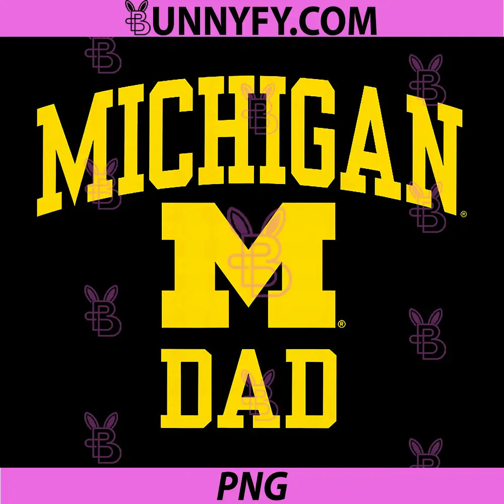 Michigan Wolverines Dad PNG, Icon Navy Officially Licensed PNG