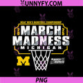 Michigan Wolverines March Madness 2025 PNG, Basketball Navy PNG