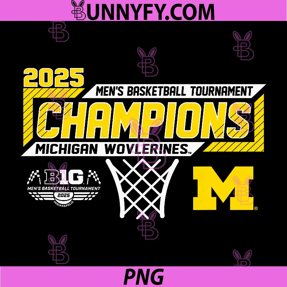 Michigan Wolverines PNG, Basketball Big Ten Champs 2025 PNG