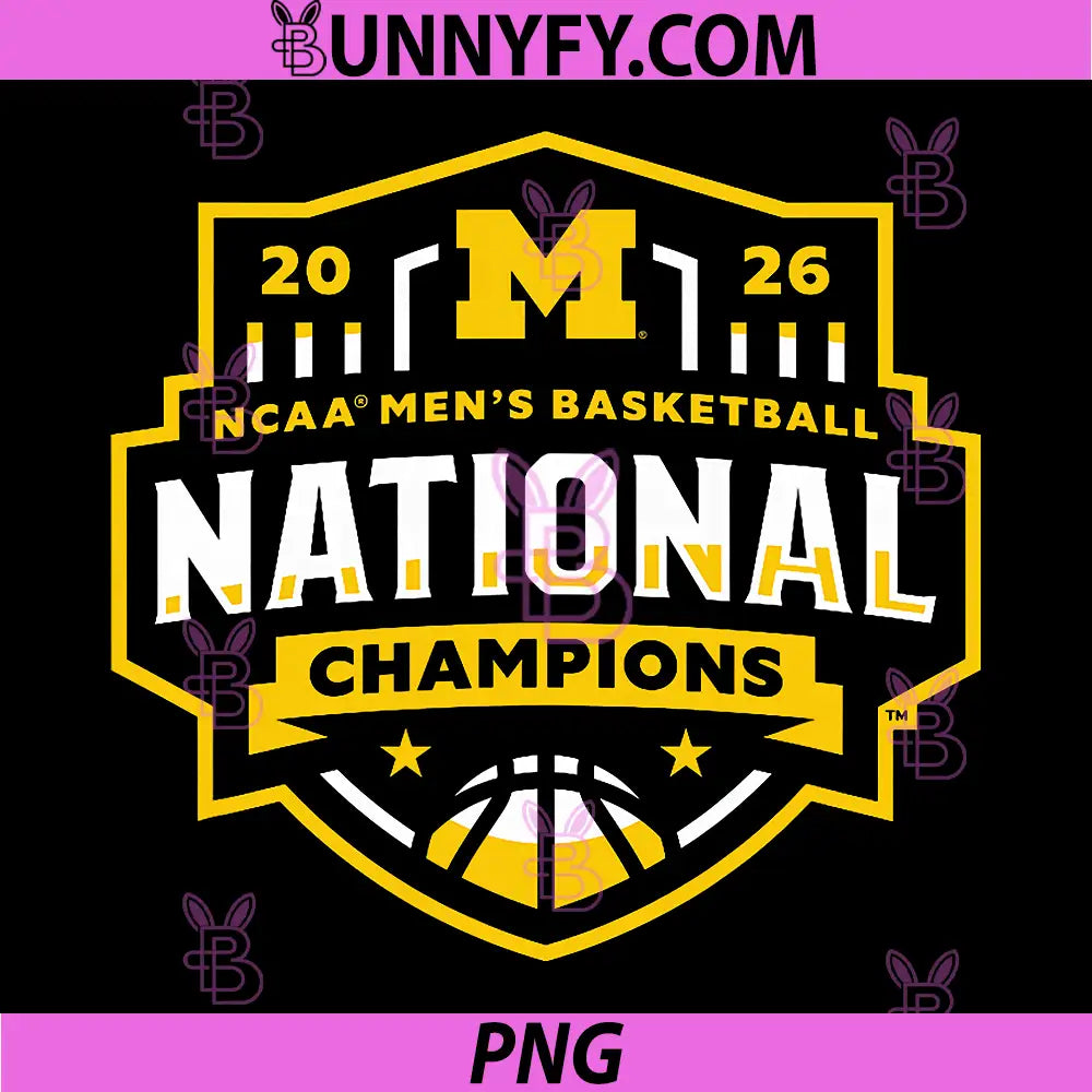 Michigan Wolverines PNG, National Champs 2026 Basketball Icon PNG
