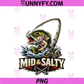 Mid & Salty Angry Bass PNG, Fishing Color Cool Fisherman PNG