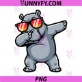 Mighty Gray Hippo PNG, Dabbing in Vintage Sunset Glasses PNG