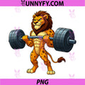 Mighty Lion Weightlifter PNG, Strongman Workout PNG
