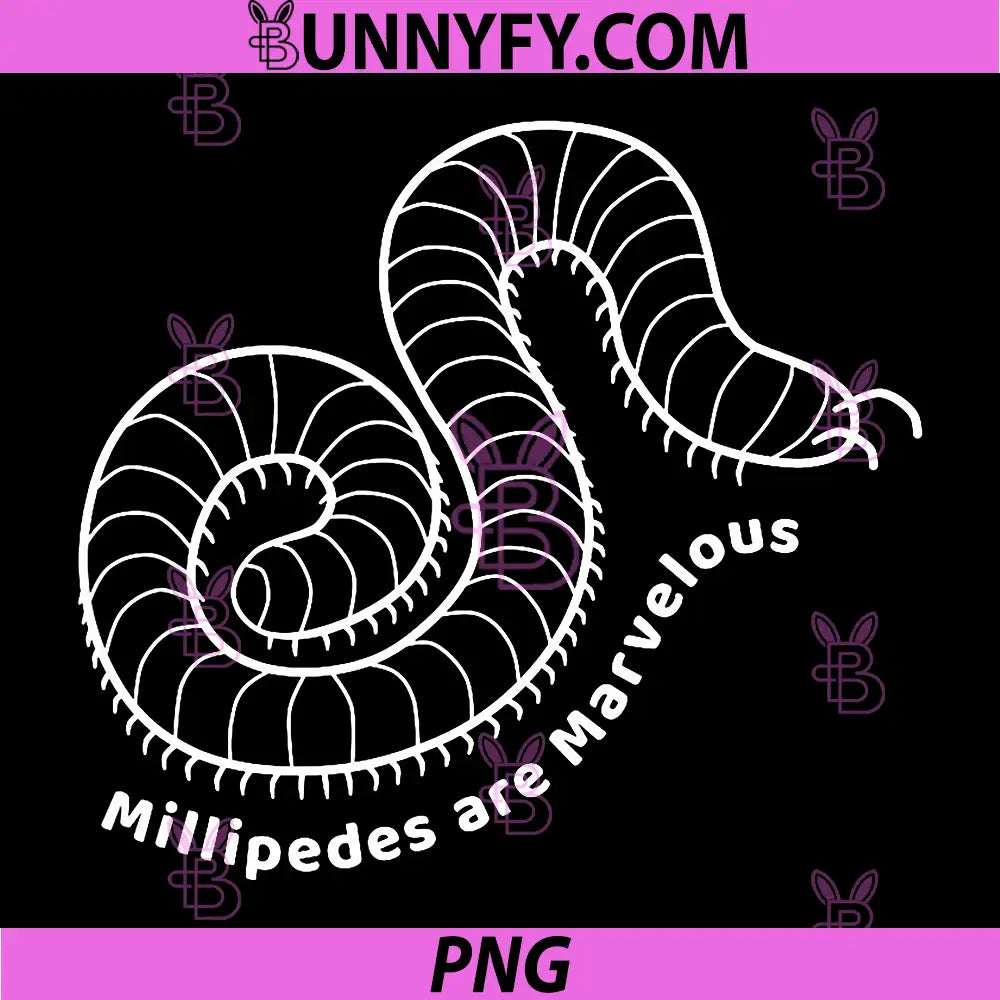 Millipedes Are Marvelous Text PNG, Cute Millipede Line Art PNG