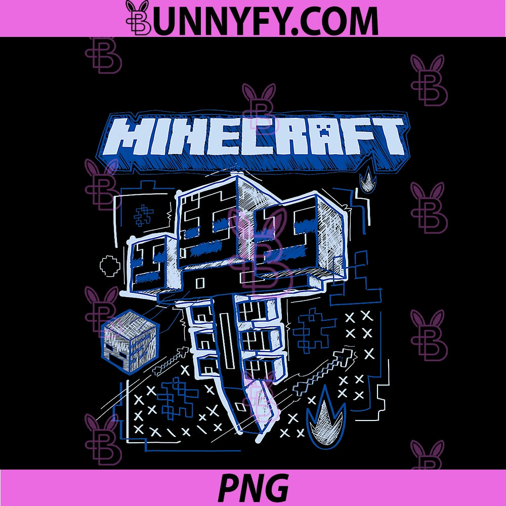 Minecraft Wither Boss PNG, Blueprint Sketch PNG
