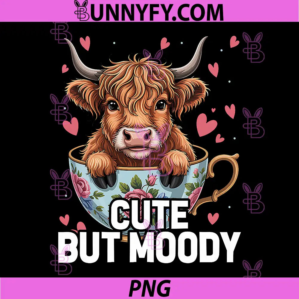 Miniature Highland Cow PNG, Cute but Moody Baby PNG