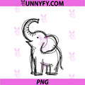 Minimalist Elephant Scribble Line Art PNG, Graphic Wildlife PNG