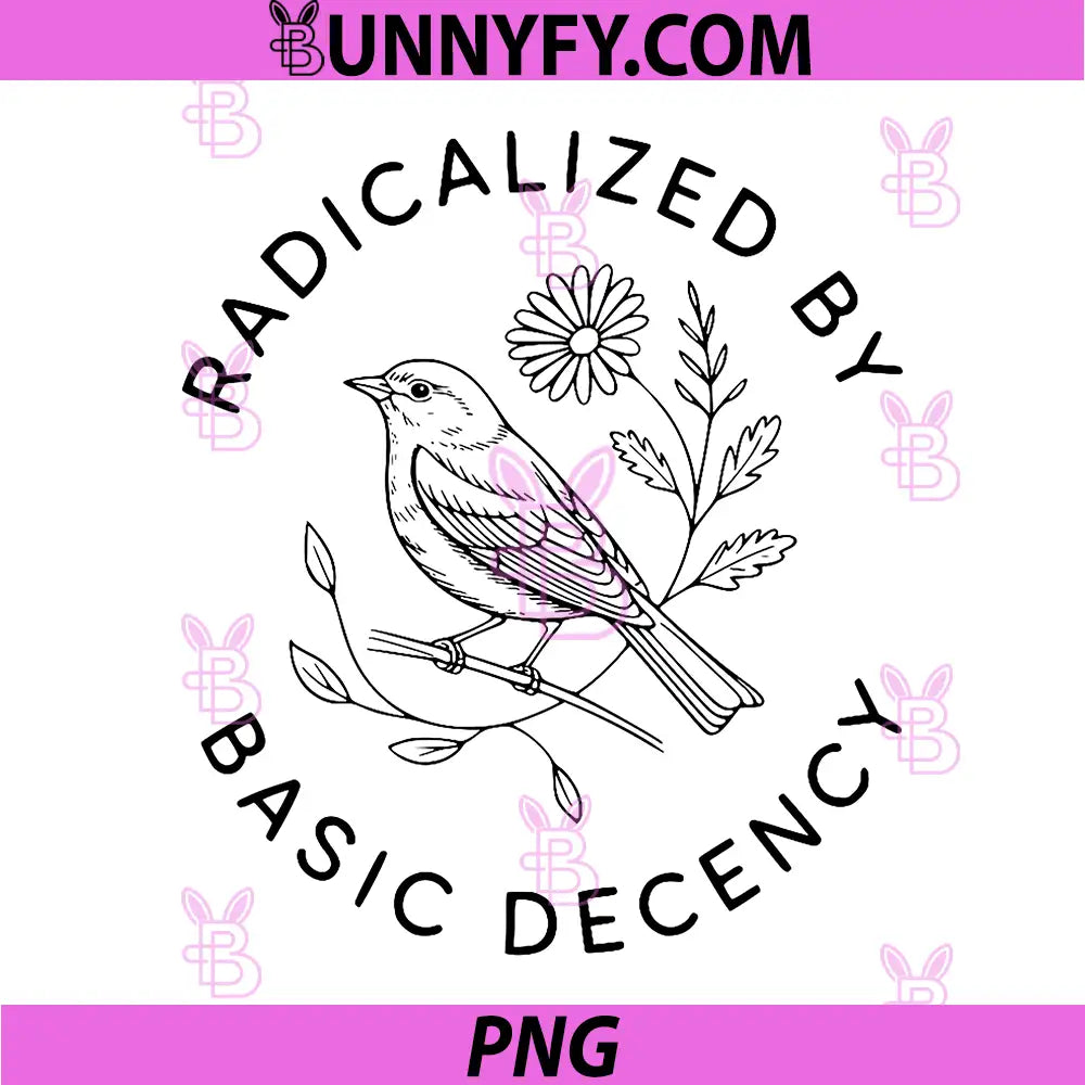 Minimalist Floral Bird PNG, Radicalized by Basic Decency PNG