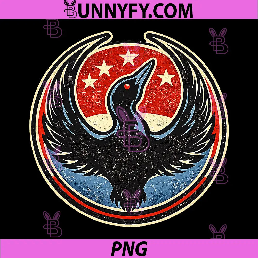 Minnesota Rebel Loon Retro Logo PNG, Vintage Bird Circle Emblem PNG