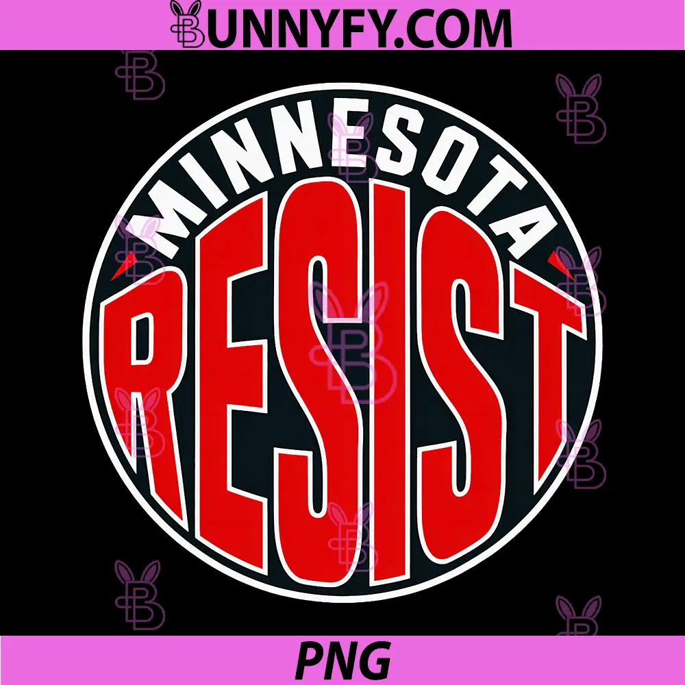 Minnesota Resist Bold Circular Logo PNG, Strong Red White Protest PNG