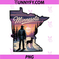 Minnesota State Map PNG, Hunting Dog MN Sunset PNG