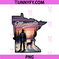 Minnesota State Map PNG, Hunting Dog MN Sunset PNG