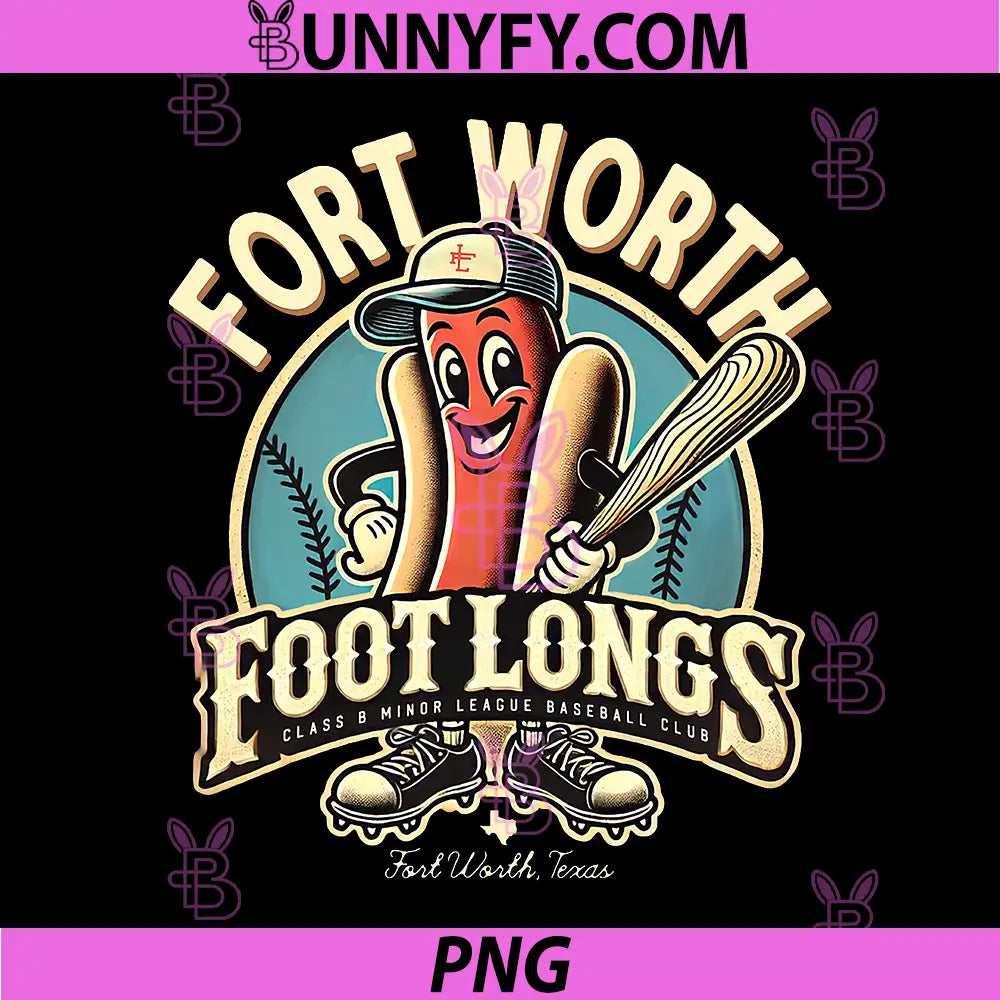 Minor League Baseball Fort Worth Foot Longs PNG, Funny Hotdog PNG