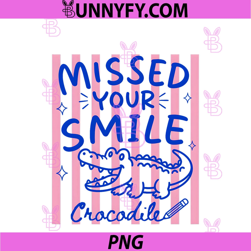 Missed Your Smile Crocodile PNG, Back To School PNG