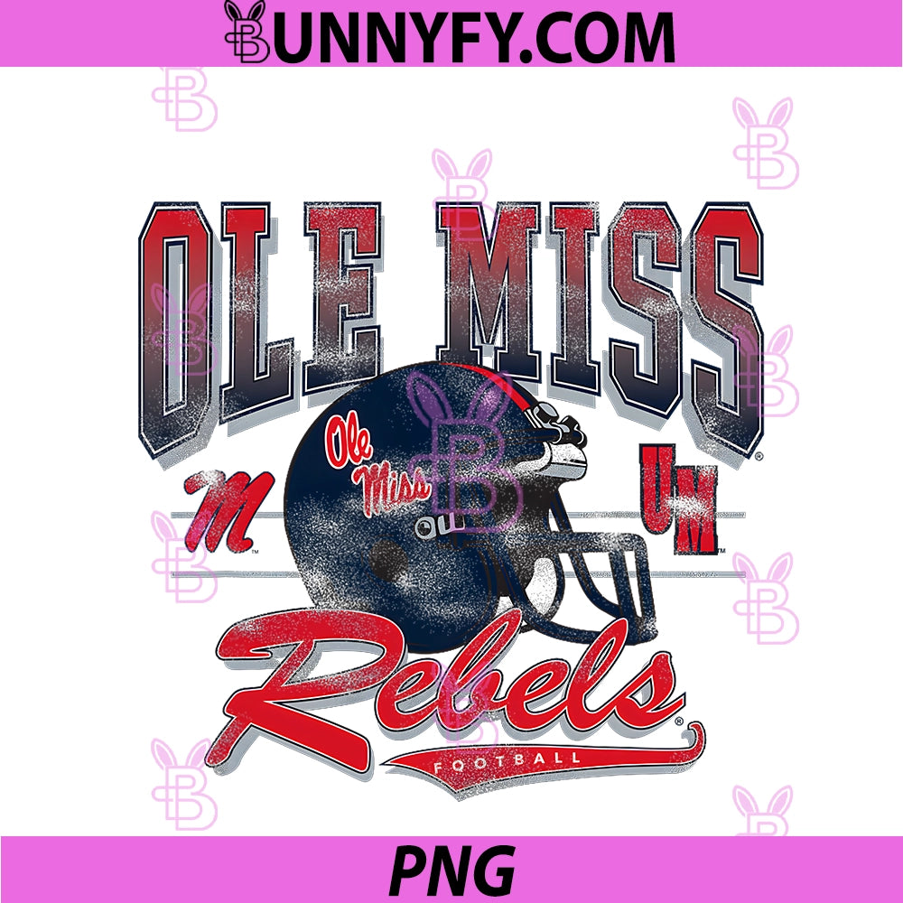 Mississippi Ole Miss Rebels PNG, Vintage Football 90's PNG