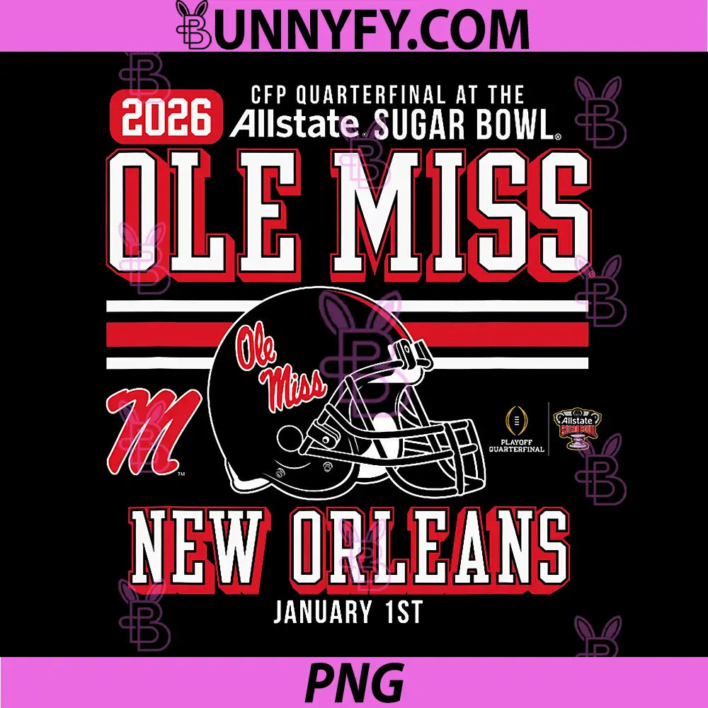 Mississippi Ole Miss Rebels PNG, Sugar Bowl 2025-26 CFP Quarter PNG