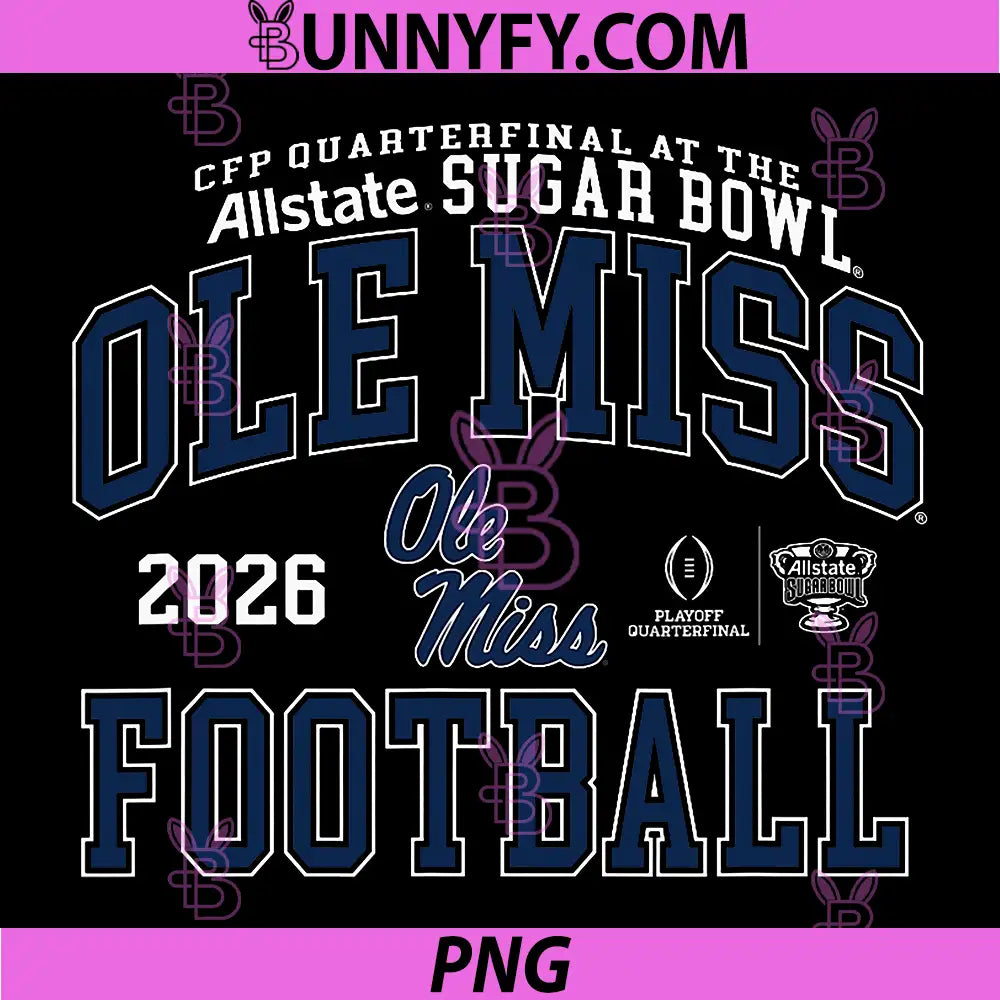 Mississippi Ole Miss Rebels PNG, Sugar Bowl 25-26 CFP Quarter Red PNG