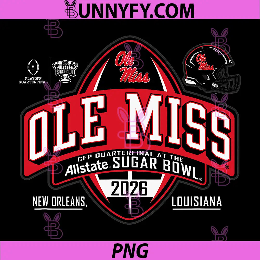 Mississippi Ole Miss Rebels PNG, Sugar Bowl CFP Quarter 2025-26 PNG