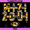 MIZ ZOU Chant Typography PNG, Missouri College Spirit PNG