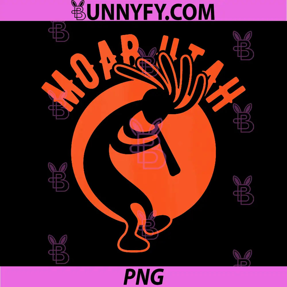Moab Utah Dancing PNG, Kokopelli Souvenir Design PNG