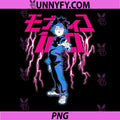 Mob Psycho 100 Shigeo with Pink PNG, Lightning and Kanji Anime PNG